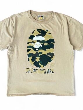 BAPE Tan Camo Ape Head Graphic Tee